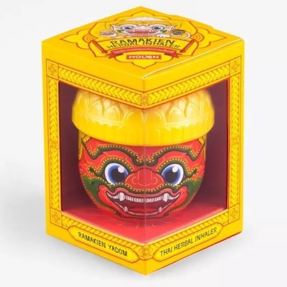 Thai Herbal  Inhaler (Yadom) Aromatherapy - Ramakien Sukreep Cinnamon (Red)